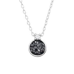 Sterling Silver Druzy Stone Crystal Necklace